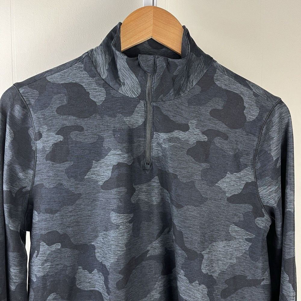 Yogalicious Black Camo 1/4 Zip Pullover Shirt Top Athletic‎ Womens Large - Picture 2 of 6
